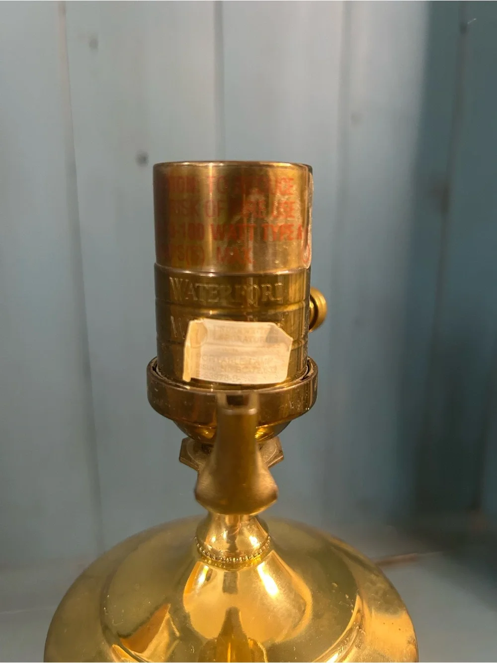 Waterford Lismore FineCutCrystal Table Lamp with Brass Base - Working Condition